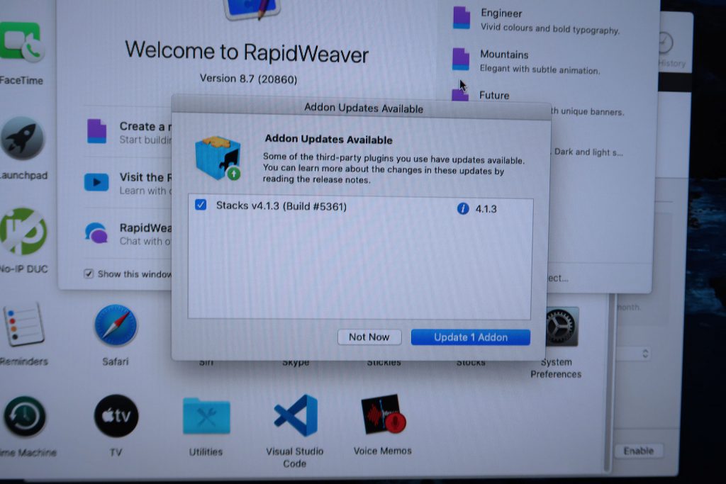 YourHead Software Stacks had evolved together with Rapidweaver.  But always proceed with caution with their updates. 