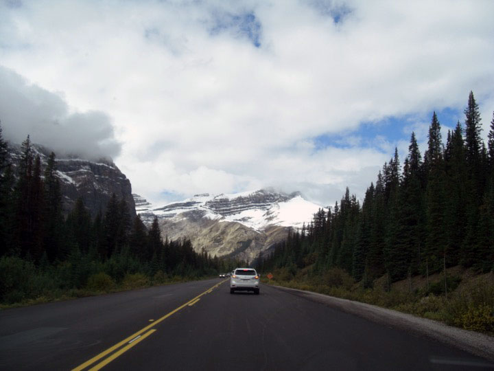 The drive from Banff to Jasper in Alberta, Canada